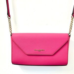 Karl Lagerfeld Paris pink crossbody with partial chain strap-worn once